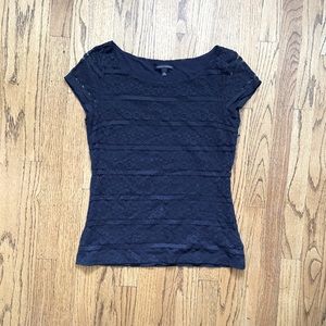 NWOT Banana Republic Navy Lace top